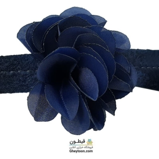 گل حریر ساتن سایز بزرگ آبی نفتی