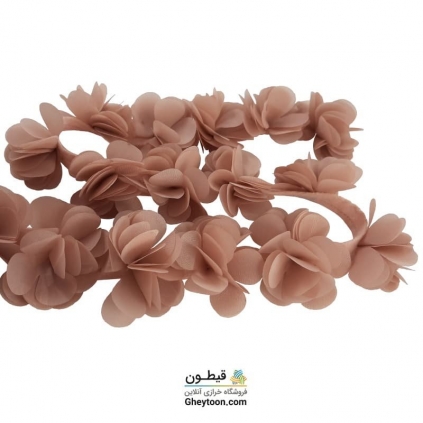 گل حریر ساتن سایز بزرگ کرم تیره