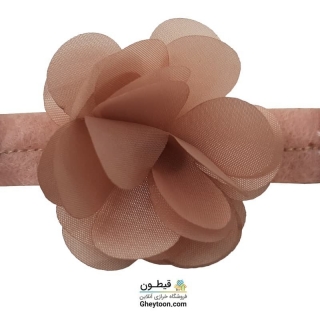 گل حریر ساتن سایز بزرگ کرم تیره