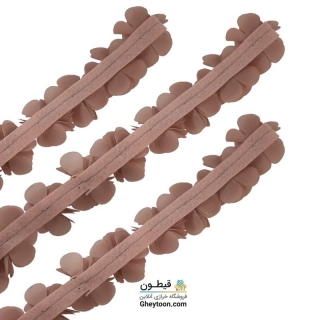 گل حریر ساتن سایز بزرگ کرم تیره