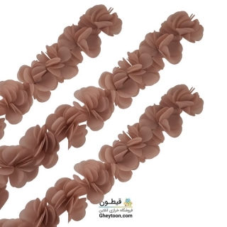 گل حریر ساتن سایز بزرگ کرم تیره