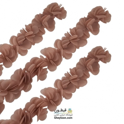 گل حریر ساتن سایز بزرگ کرم تیره