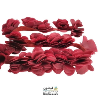 گل حریر ساتن سایز بزرگ زرشکی روشن