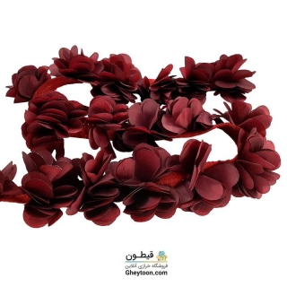 گل حریر ساتن سایز بزرگ زرشکی تیره