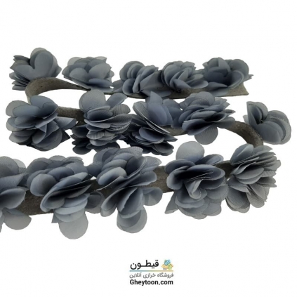 گل حریر ساتن سایز بزرگ طوسی روشن