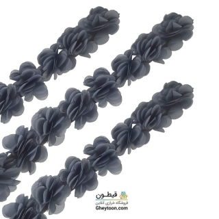 گل حریر ساتن سایز بزرگ طوسی روشن