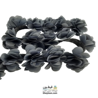 گل حریر ساتن سایز بزرگ طوسی تیره