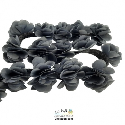 گل حریر ساتن سایز بزرگ طوسی تیره