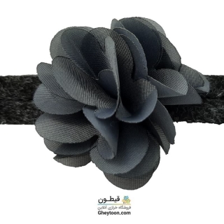 گل حریر ساتن سایز بزرگ طوسی تیره