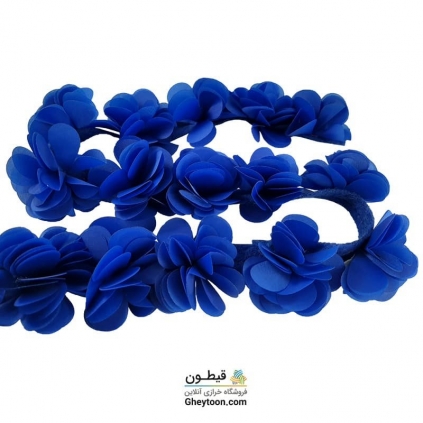 گل حریر ساتن سایز بزرگ آبی کاربنی