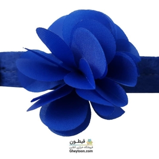 گل حریر ساتن سایز بزرگ آبی کاربنی