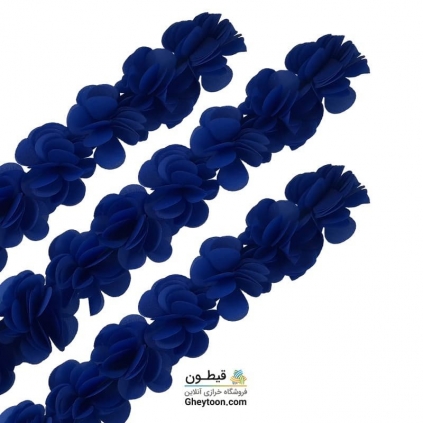 گل حریر ساتن سایز بزرگ آبی کاربنی