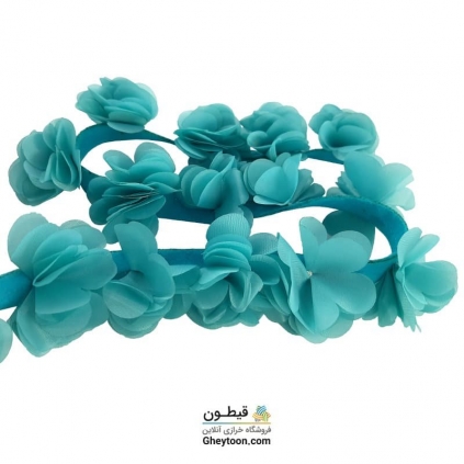 گل حریر ساتن سایز بزرگ آبی فیروزه ای
