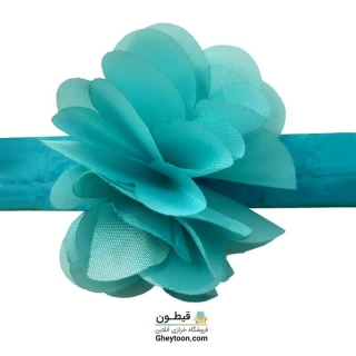 گل حریر ساتن سایز بزرگ آبی فیروزه ای