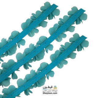 گل حریر ساتن سایز بزرگ آبی فیروزه ای