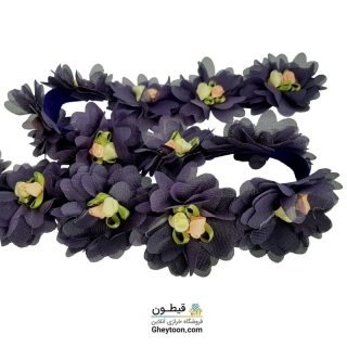 گل حریر شکوفه دار بنفش تیره