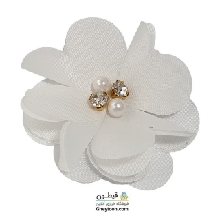 گل حریر نگین و مروارید دار تک