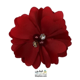 گل حریر نگین و مروارید دار تک