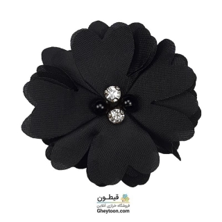 گل حریر نگین و مروارید دار تک