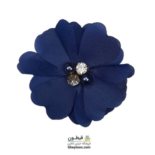 گل حریر نگین و مروارید دار تک