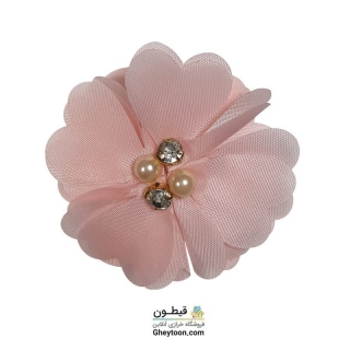 گل حریر نگین و مروارید دار تک