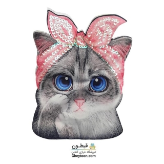 تکه دوزی عروسکی چراغ دار و موزیکال با صدای گربه 002