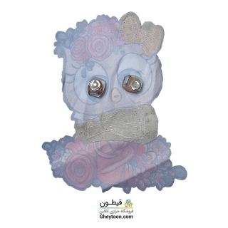 تکه دوزی عروسکی چراغ دار جغد پاپیون صورتی