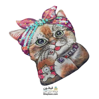 تکه دوزی عروسکی چراغ دار و موزیکال با صدای گربه مدل 003