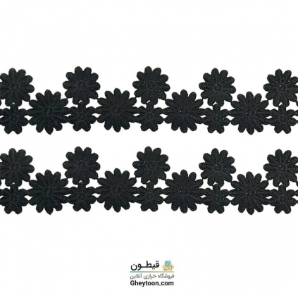 نوار گیپور شکوفه سه سایز مشکی