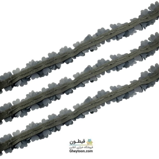 گل ریز دو لایه برجسته کریستال دار (مروارید کوچک) طوسی روشن