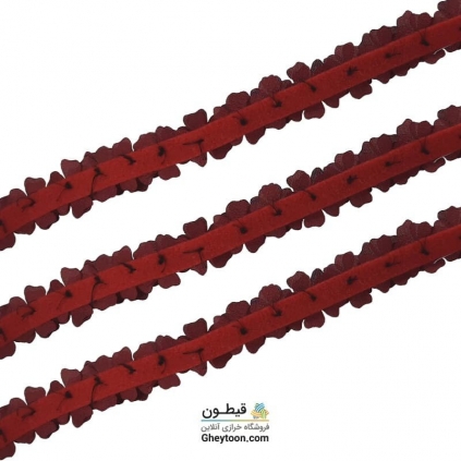 گل ریز دو لایه برجسته کریستال دار (مروارید کوچک) زرشکی تیره