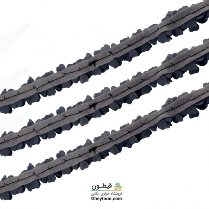 گل ریز دو لایه برجسته کریستال دار (مروارید کوچک) طوسی تیره