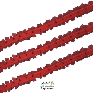 گل ریز دو لایه برجسته کریستال دار (مروارید کوچک) زرشکی روشن