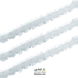 گل ریز دو لایه برجسته کریستال دار (مروارید کوچک) سفید