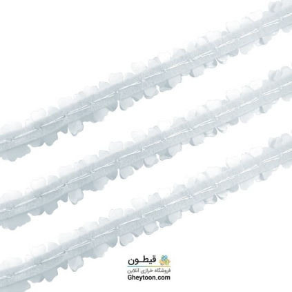 گل ریز دو لایه برجسته کریستال دار (مروارید کوچک) سفید