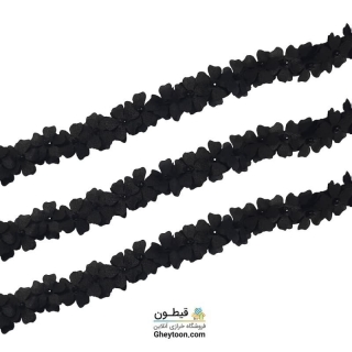 گل ریز دو لایه برجسته کریستال دار (مروارید کوچک) مشکی
