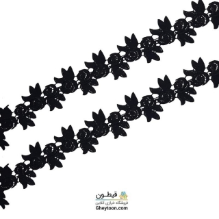 نوار گیپور شکوفه و برگ نگین دار