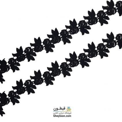 نوار گیپور شکوفه و برگ نگین دار