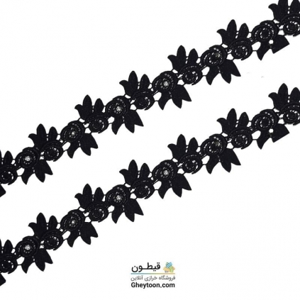 نوار گیپور شکوفه و برگ نگین دار