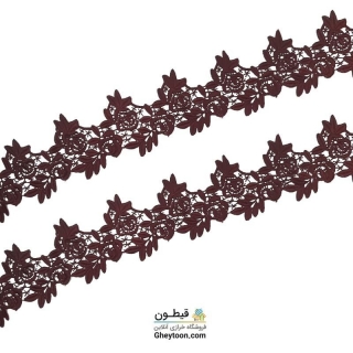 نوار گیپور نخ پنبه گل و برگ رنگی مدل 001