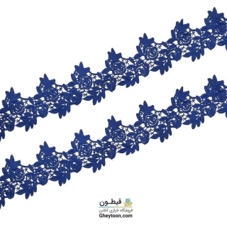 نوار گیپور نخ پنبه گل و برگ رنگی مدل 001