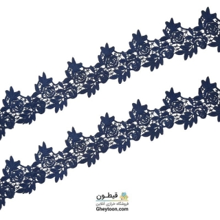 نوار گیپور نخ پنبه گل و برگ رنگی مدل 001