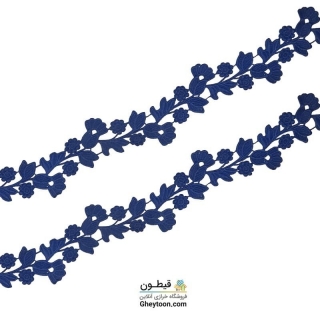 نوار گیپور نخ پنبه گل و برگ رنگی مدل 002