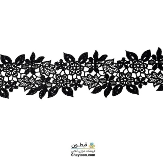 نوار گیپور ابریشمی دو ردیف گل و برگ ریز