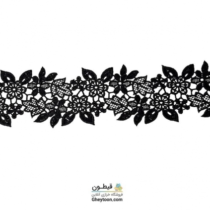 نوار گیپور ابریشمی دو ردیف گل و برگ ریز