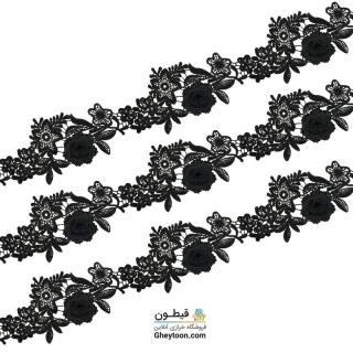 نوار گیپور پنلی مشکی نخ پنبه ترک