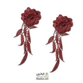 نوار گل گیپور برگ آبشاری بزرگ زرشکی