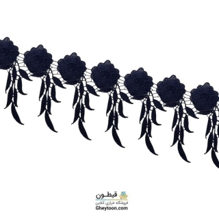 نوار گل گیپور برگ آبشاری بزرگ سرمه ای