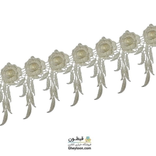 نوار گل گیپور برگ آبشاری بزرگ کرمی