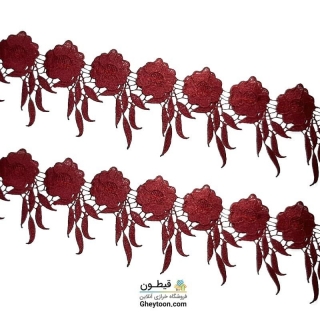 نوار گل گیپور برگ آبشاری کوچک زرشکی